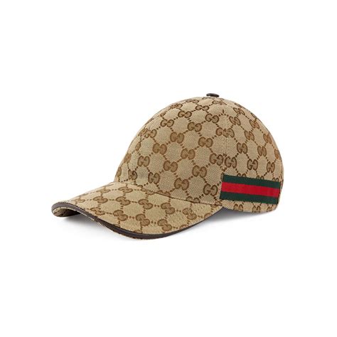 gg canvas hat with gucci stripe on beak